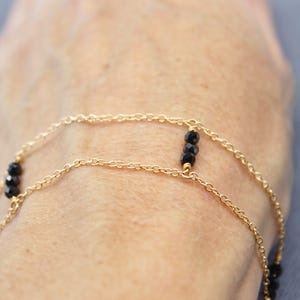 gold bead bar bracelet, grandma bracelet, mommy bracelet, mini gemstone bracelet, delicate gemstone bar bracelet image 7