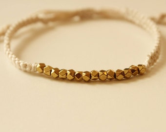 tiny gold bead friendship bracelet, gold bead yoga bracelet, everyday bracelet