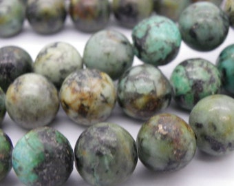 20 beads 10 mm natural Blue 10 mm African turquoise, green 1/2 hole