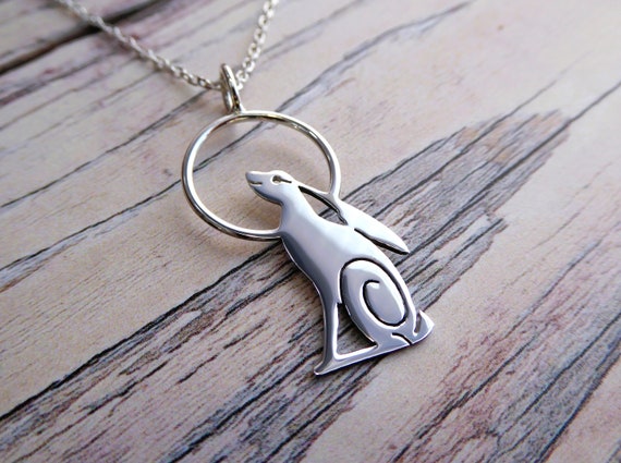 Moon gazing hare pendant sale