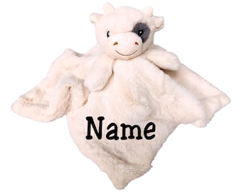SONA G DESIGNS Personalized Plush Cow Baby Lovey Lovie Security Blanket