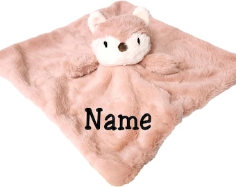 SONA G DESIGNS Personalized Plush Fox Baby Lovey Lovie Security Blanket