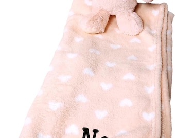 Personalized Baby Set with 9.5" Plush Animal & 28x35" Blanket - Bunny