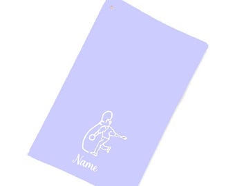 Men's Premium Plus Bowling Cotton Towel with Brass Grommet & Hook – Personalized Embroidered Ball Polisher 11 by 18 inches (Lavender)