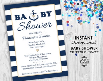 nautical invitation etsy