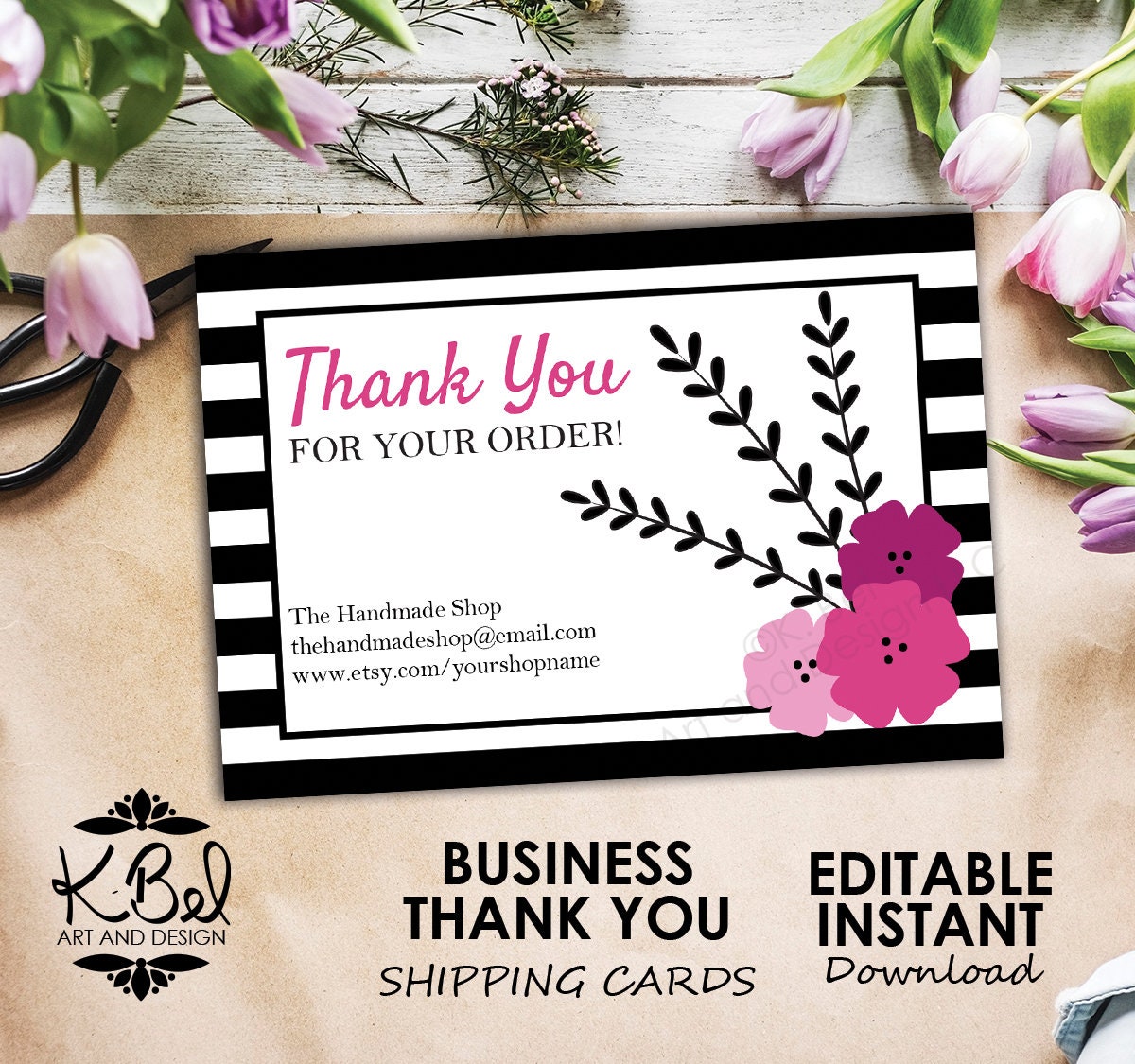 Printable Thank You Business Cards Editable Business Thank | Etsy