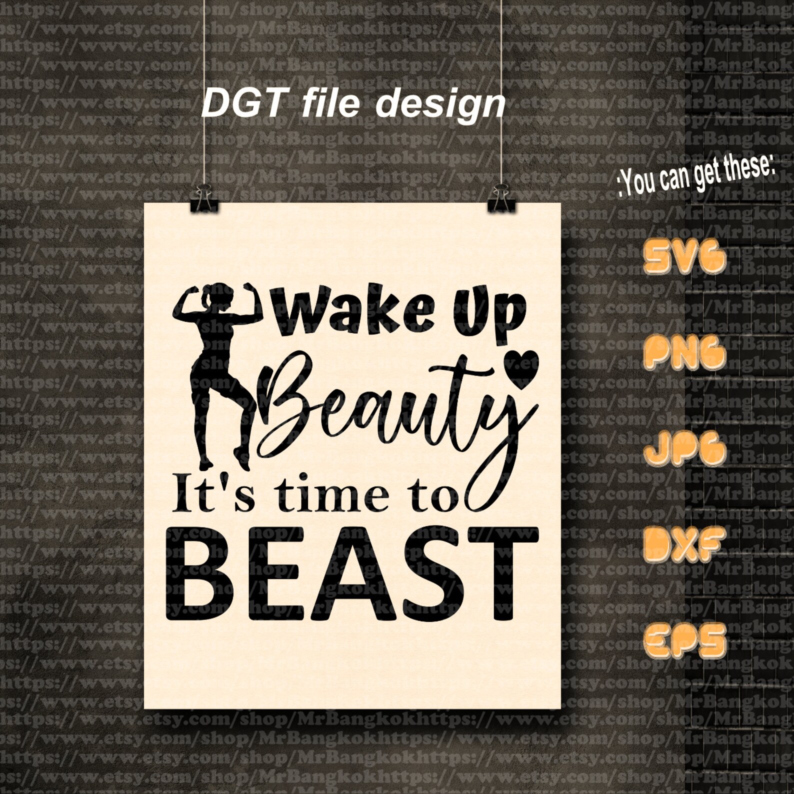 Wake Up Beauty Its Time To Beast Printable