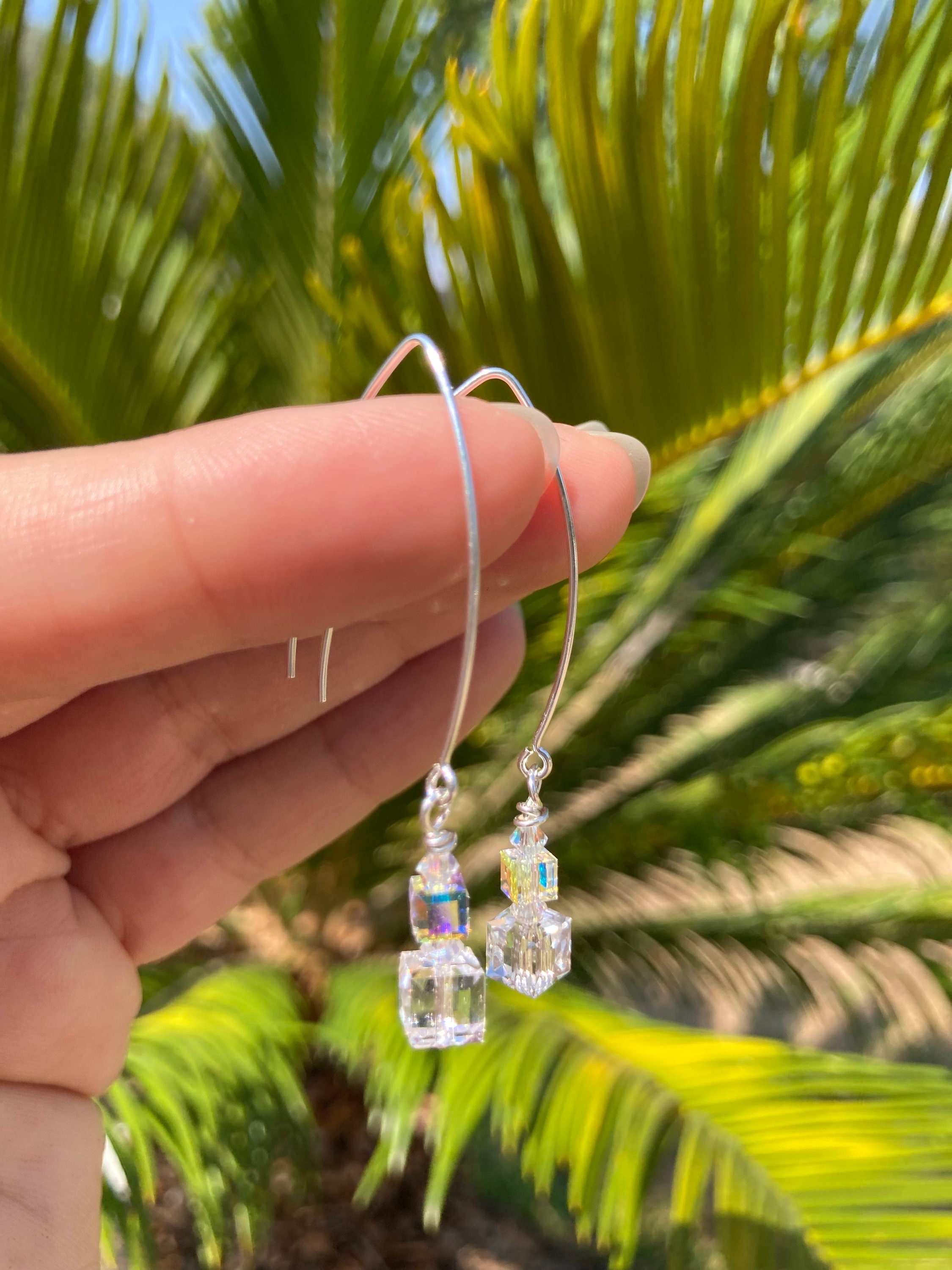 Clear Crystal Drop Earrings