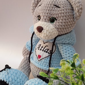 Crochet  personalized Teddy Bear, Big plush bear Amigurumi,  Teddy Bear Stuffed Toy, personalized toy