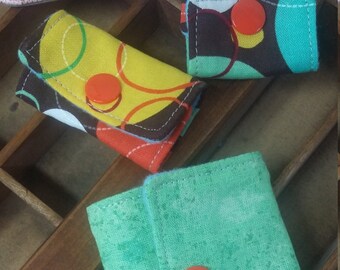 Geometric Fabric Cord Keepers: Phone, Tablet, Laptop - Set of 3