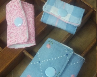 Fabric Cord Keepers: Pink & Blue Floral Organizer Set