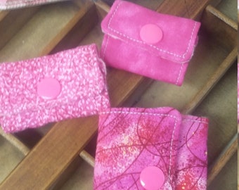Fabric Cord Keepers: Pink Cotton Cord Organizer Set of 3