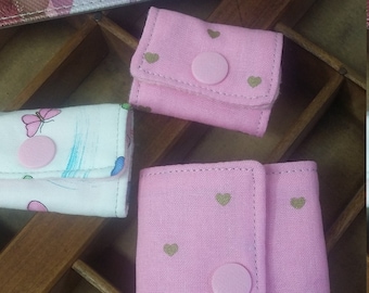 Pink & Gold Cord Keepers: Cotton Fabric Cord Organizer Set