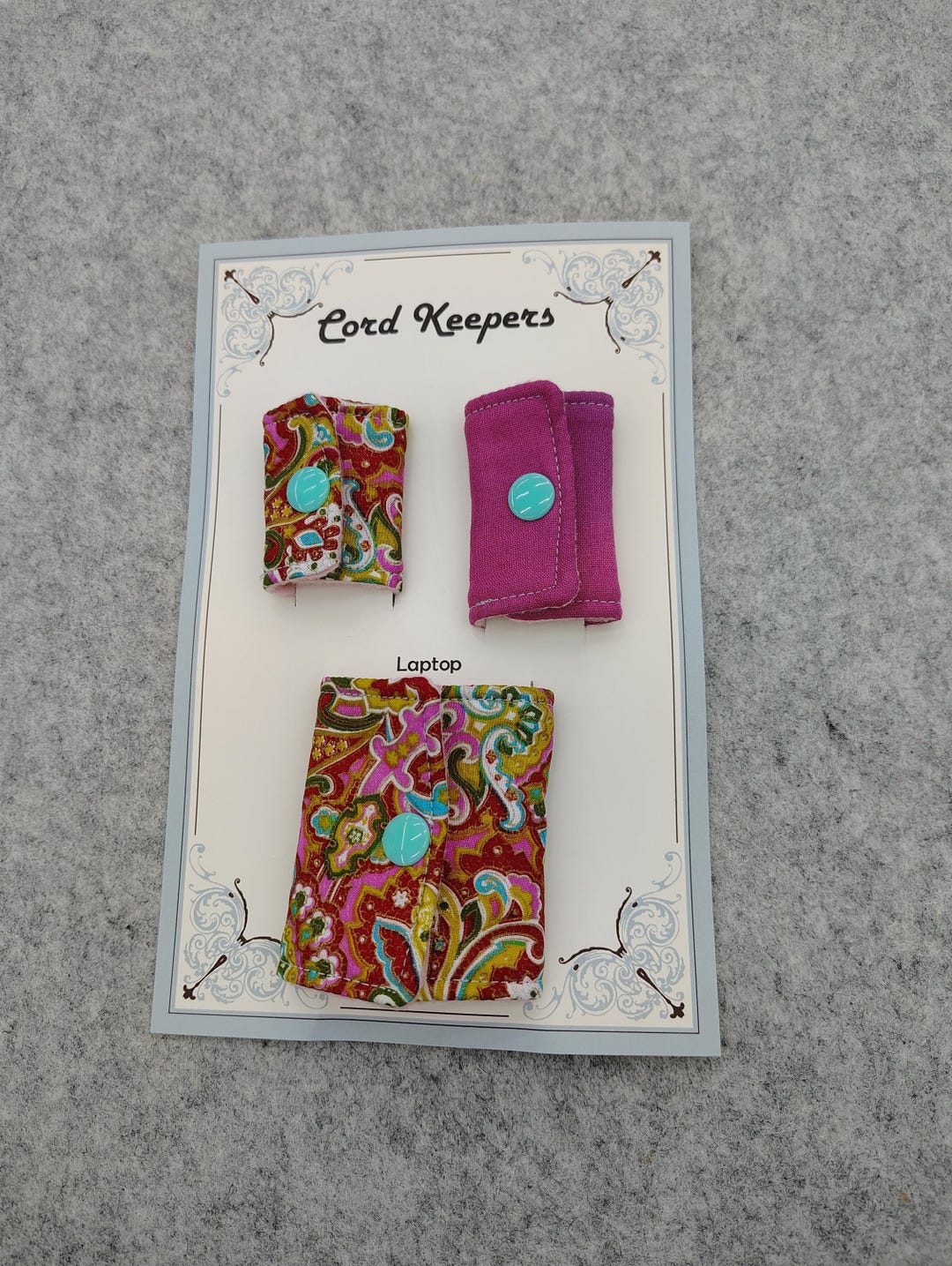 Pink & Gold Paisley Cord Keepers: Phone, Tablet, Laptop Cord Organizer ...