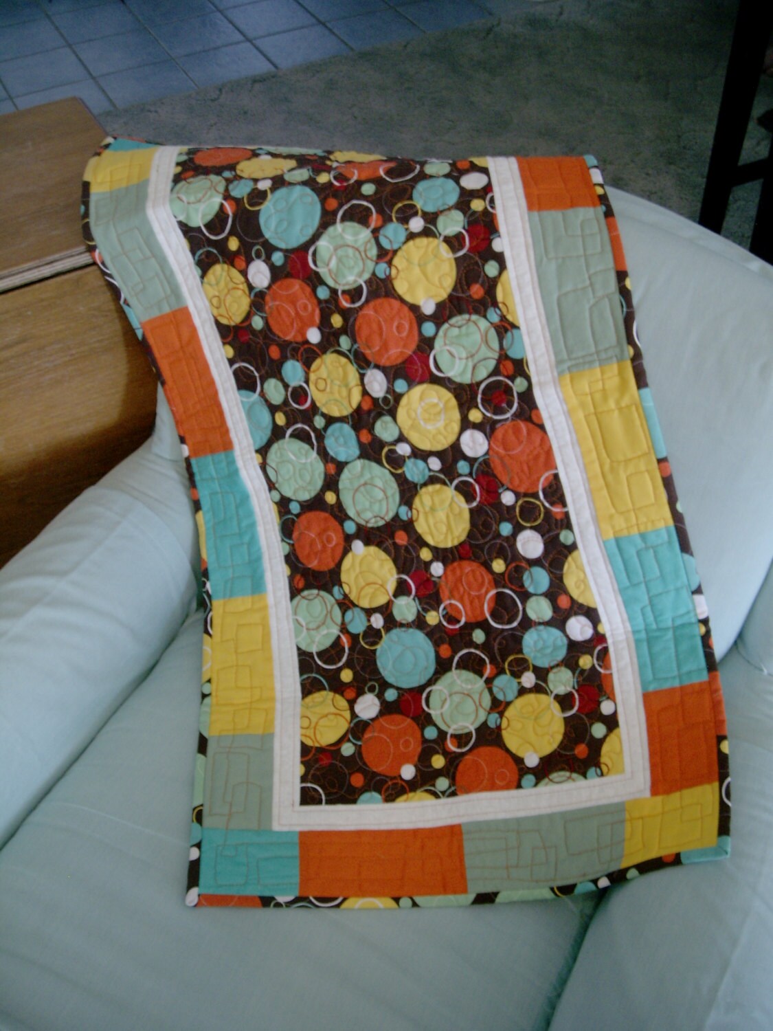 Modern Table Runner Handmade Circle pattern Table Runners Etsy