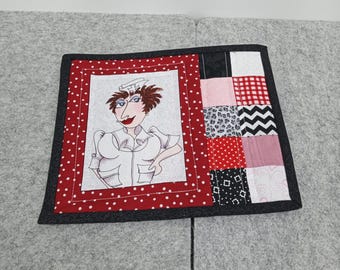Nurse Mug Rug - Fun Nurse Gift - Nurse Coffee Coaster - Nurse Appreciation - RN Mug Mat - Nursing Student Gift - Fabric Mug Rug - Snack Mat