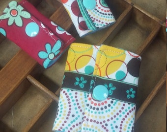 Geometric Fabric Cord Keepers: Phone, Tablet, Laptop Organizer - Set of 3