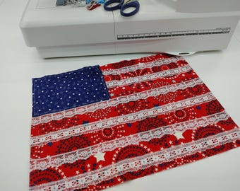 Patriotic US Flag Applique Sewing Kit, Independence Day Flag Sewing Kit, 250th US Birthday DIY Flag Kit