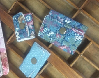 Floral Cord Keepers: Cotton Fabric Organizer Set of 3