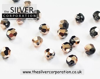 Swarovski 5000 4mm crystal rose gold round beads genuine authentic elements | packs of 2 / 4 / 8 / 12 / 24 / 50 [our ref: 19-0168]