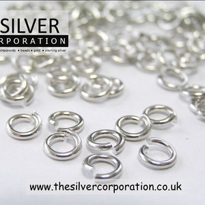 Sterling silver 5mm dia, 1mm thick open jump ring sterling 925 silver | packs 6 / 12 / 24 / 50 /100 /250 / 500 [our ref: 12-0240]