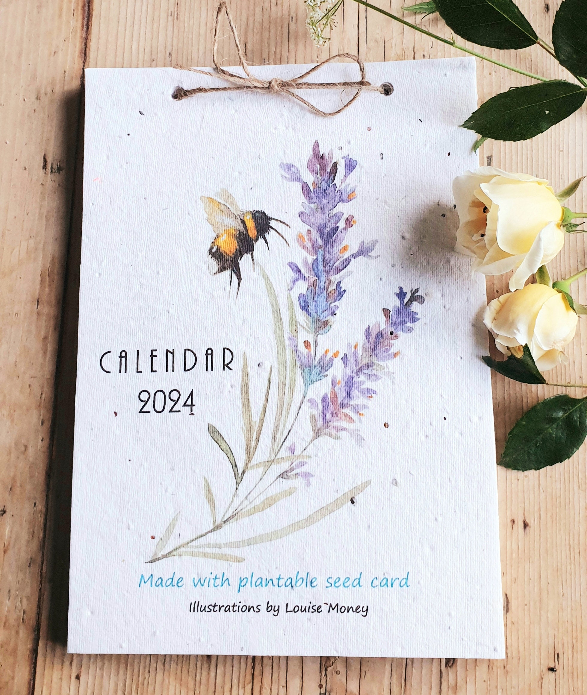 Calendrier à planter ensemencé illustration 2024 graine original cadeau