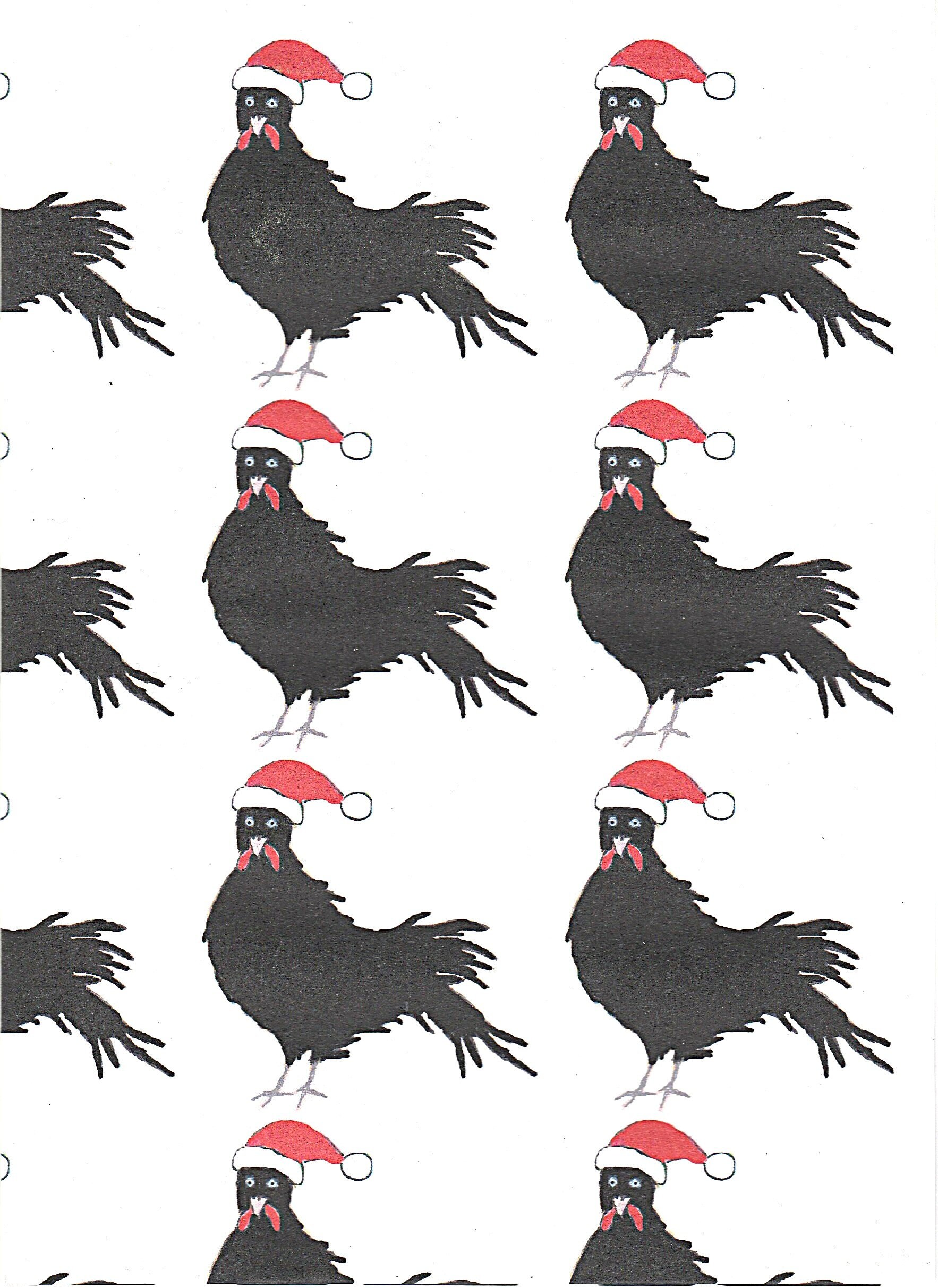 Chicken Christmas wrapping paper. Gift wrap with a chicken. Etsy