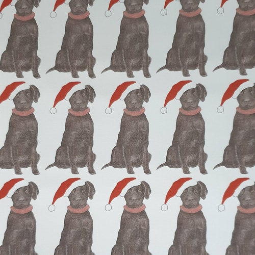 Labrador Christmas Wrapping Paper. Gift Wrap With a Labrador. Etsy