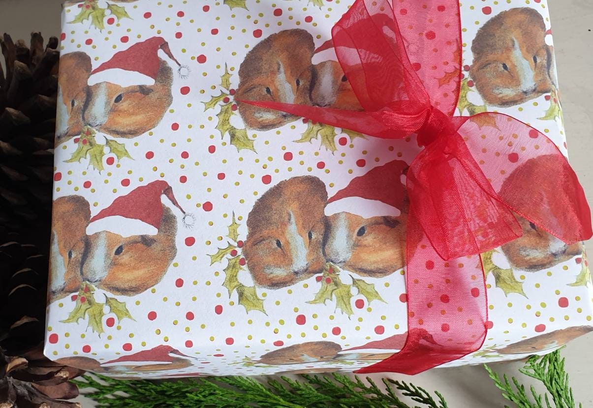 Guinea Pig Christmas Wrapping Paper. Guinea Pig Gift. Guinea Etsy UK