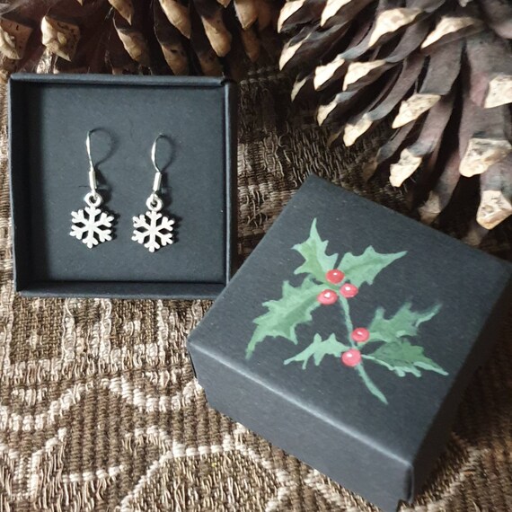 Etsy snowflake hotsell earrings