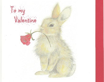 Bunny Valentine card. Funny Valentine card. bunny funny card. rabbit valentine card. humourous valentine