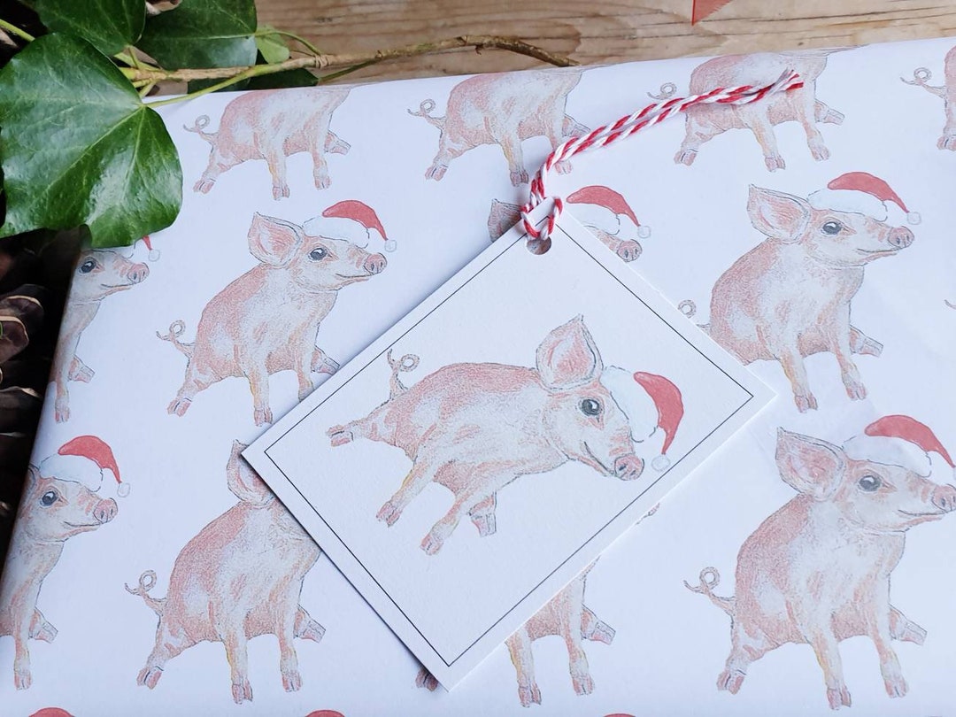 Pig Christmas Wrapping Paper 