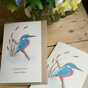 Eisvogel Karte. Recycelte Karte. Vogelkarte. Eisvogel Aquarell. Flussvogel. Eisvogel Malerei. Eisvogel Geschenk. Britischer Vogel.
