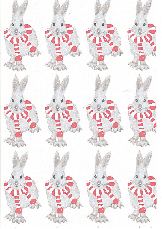 Christmas Wrapping Paper Roll UK, Christmas Girl Wrapping Paper, Rabbit Wrapping  Paper, Christmas Rabbit Gift, Baby Xmas Gift Wrap for Girls 