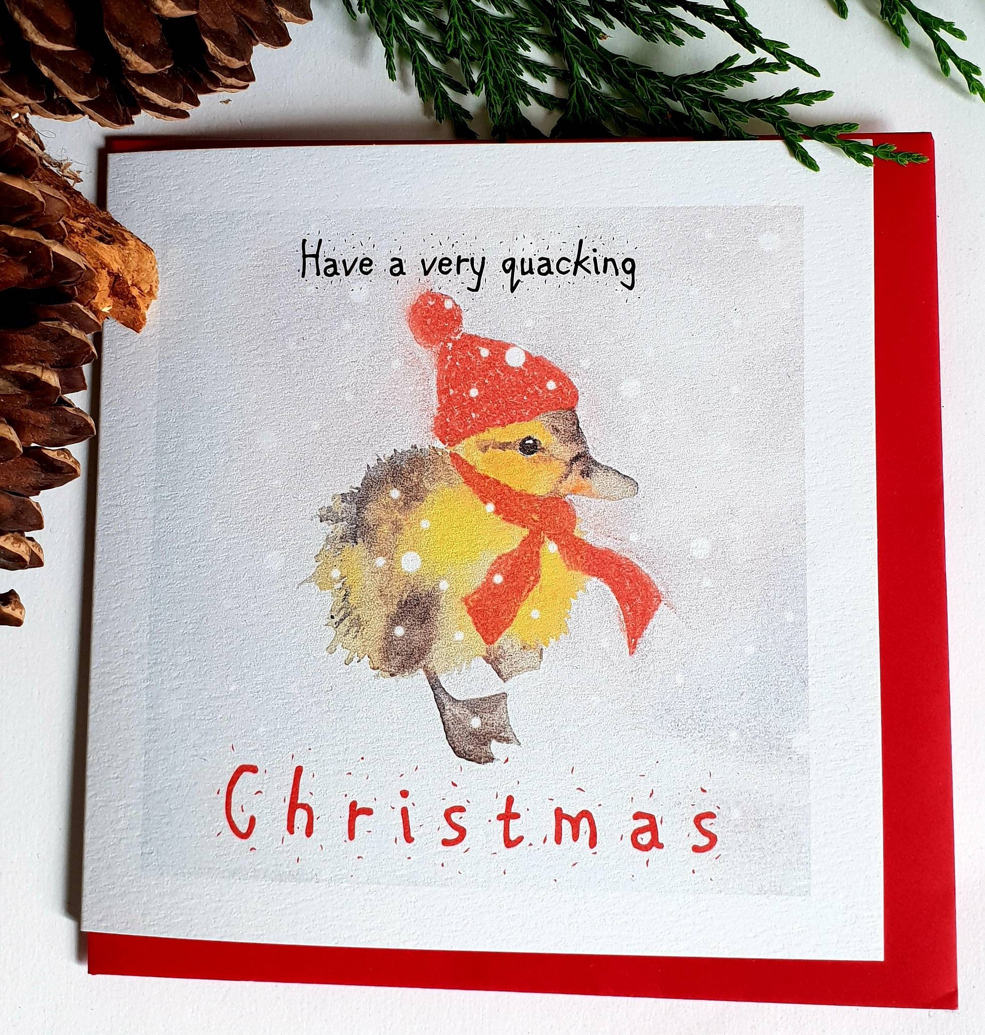 Duckling Christmas Card. Christmas Card With a Duckling. Funny Etsy UK