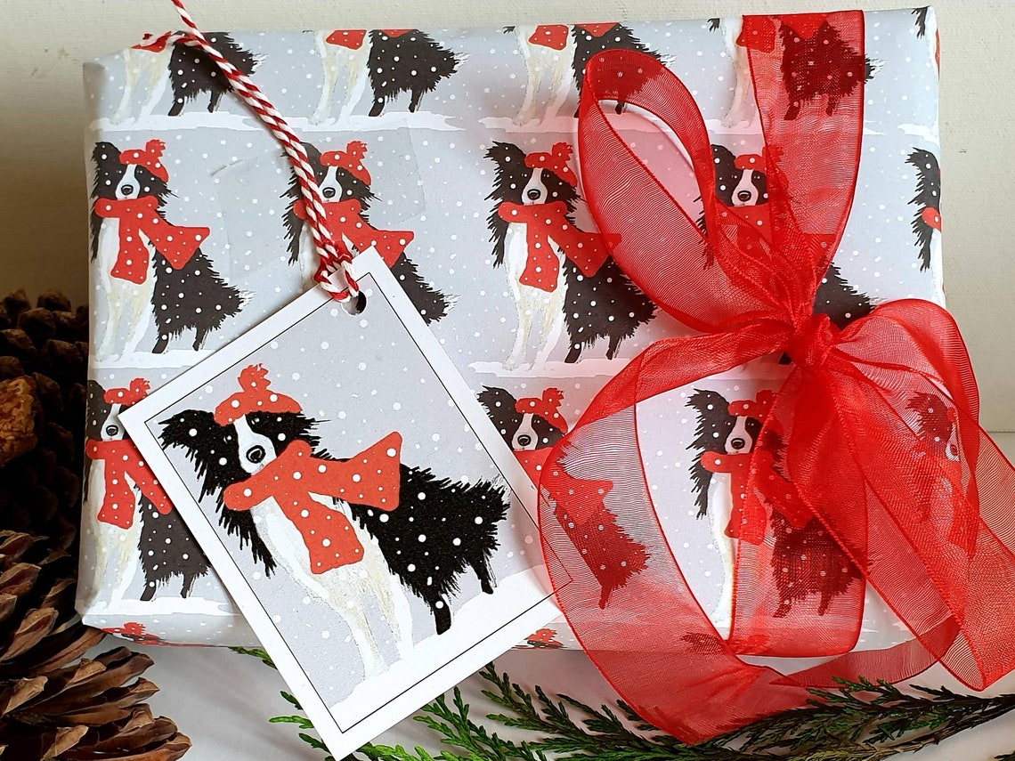 Border Collie Christmas Card. Hand Made Card. Card With a Collie. Funny ...