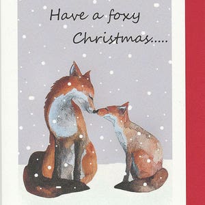 Cartes de Noël de renard. Cartes de Noël. Carte de Noël avec un renard. Oeuvre d'art unique. Peinture de renard roux. carte pour un amant de renard.
