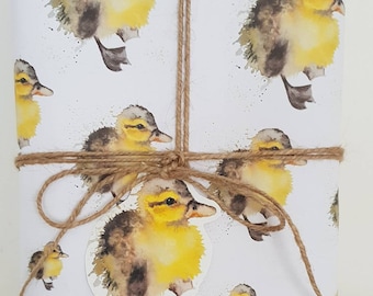 Duckling wrapping paper. Duck wrapping paper. Duckling gift wrap. Duck gift wrap. wrapping paper with a duckling. handmadegiftwrap. Duckling