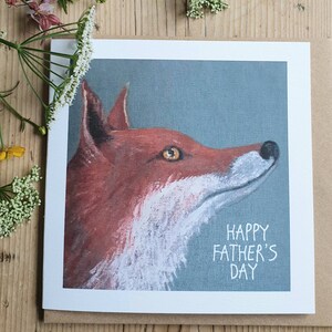 Fox Father's Day card. Father's Day gift. Red fox card. Fox card for Father's Day. Wildlife card. Card for dad. Animal card. Fox card