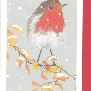 Carte de Noël Robin. Robin dans la neige. rouge-gorge d’hiver. carte de Noël avec un rouge-gorge. oiseau de jardin. oiseau britannique. rouge-gorge. carte d’oiseau