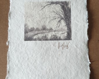 Norfolk print. Handmade paper Norfolk print. Norfolk picture. Norfolk image. Print of Norfolk. Handmade paper. Charcoal image print