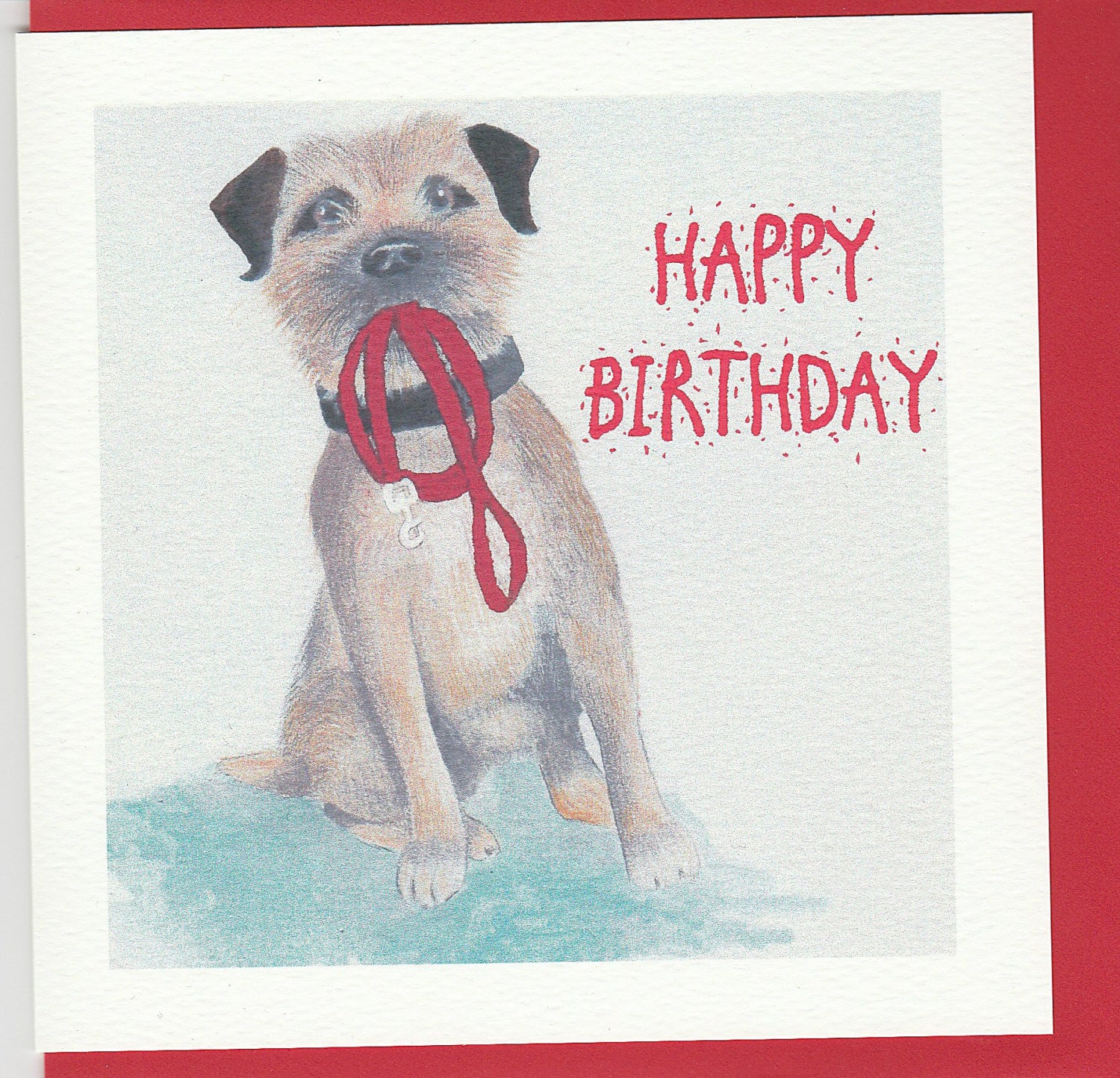 Elegant 55 Border Terrier Birthday Card Elegant 55 Border Terrier Birthday Card