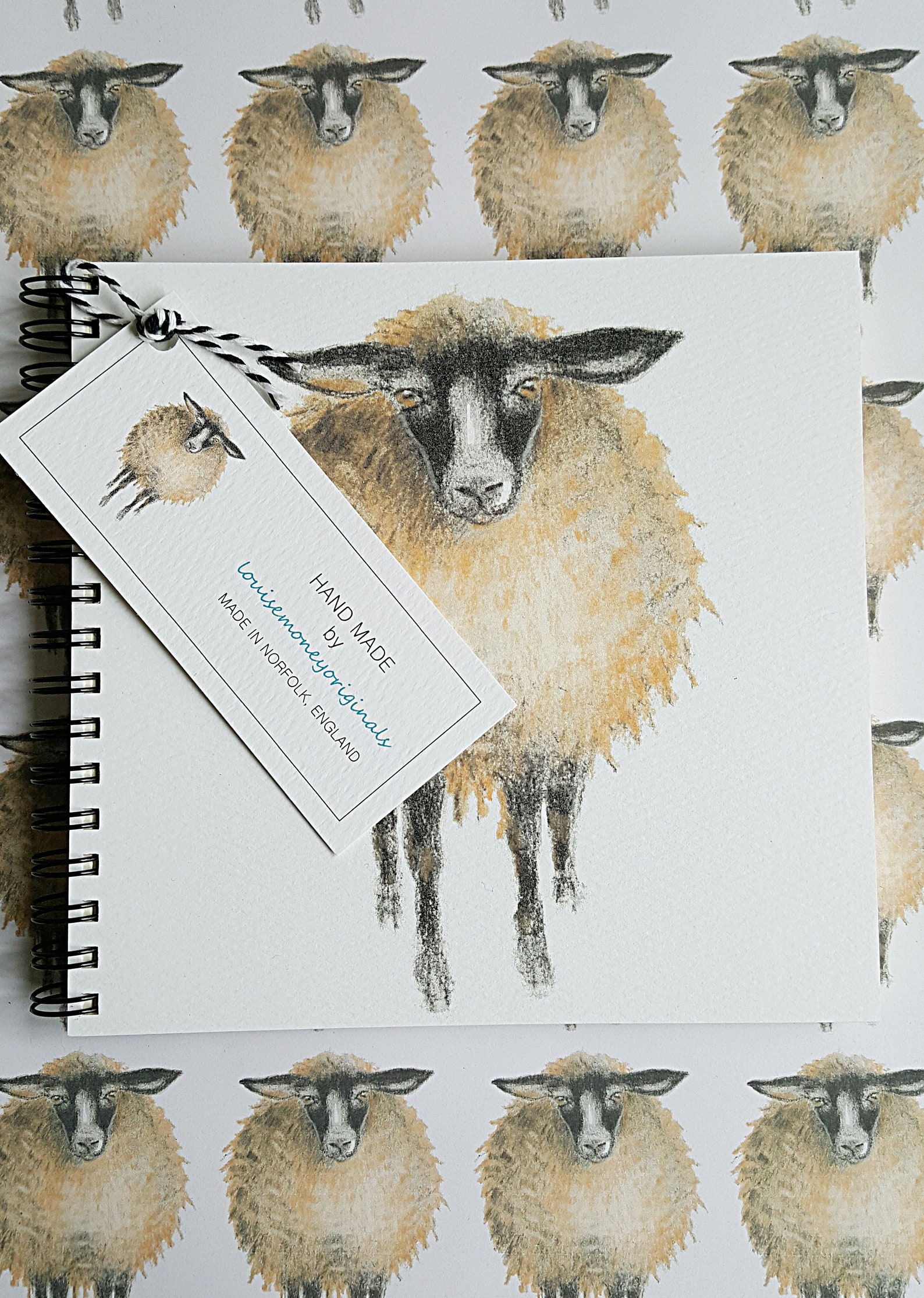 Sheep Notebook. Handmade Notebook With a Sheep. Originally Etsy