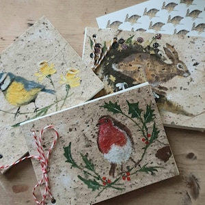 Handgemalte Notizhefte. Vogel Notizbuch. Britischer Gartenvogel. Handgeschöpftes Papier. Originale Zeichnung. Hase Geschenk. Vogel vorhanden. Handgemalte Notizhefte