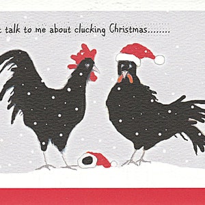 Carte de Noël au poulet. Carte faite à la main. carte avec un poulet. drôle de carte de Noël de poulet. cadeau pour les amateurs de poulet. cadeau de poulet.