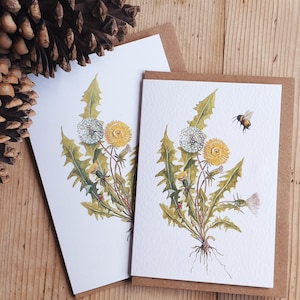 Pusteblumen Karte. Löwenzahn Aquarell. Grußkarte mit einer Pusteblume. Wildblumen Karte. Hochwertige Blumenkarte. Löwenzahn Malerei. Pusteblume