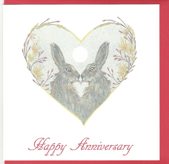 Download Anniversary Card Hare Anniversary Card Anniversary Card With Etsy