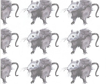 Rat wrapping paper. gift wrap and tags with a rat. rat painting. rat gift wrap. rat gift. rat present. birthday paper