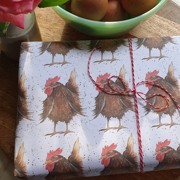 Chicken wrapping paper. wrapping paper with chicken. Chicken present. Chicken gift wrap. Chicken gift. Brown chicken