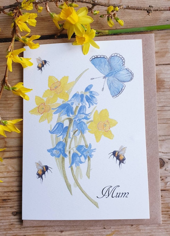 Bees and Bluebells Birthday | Greeting Card Bees and Bluebells Birthday | Greeting Card